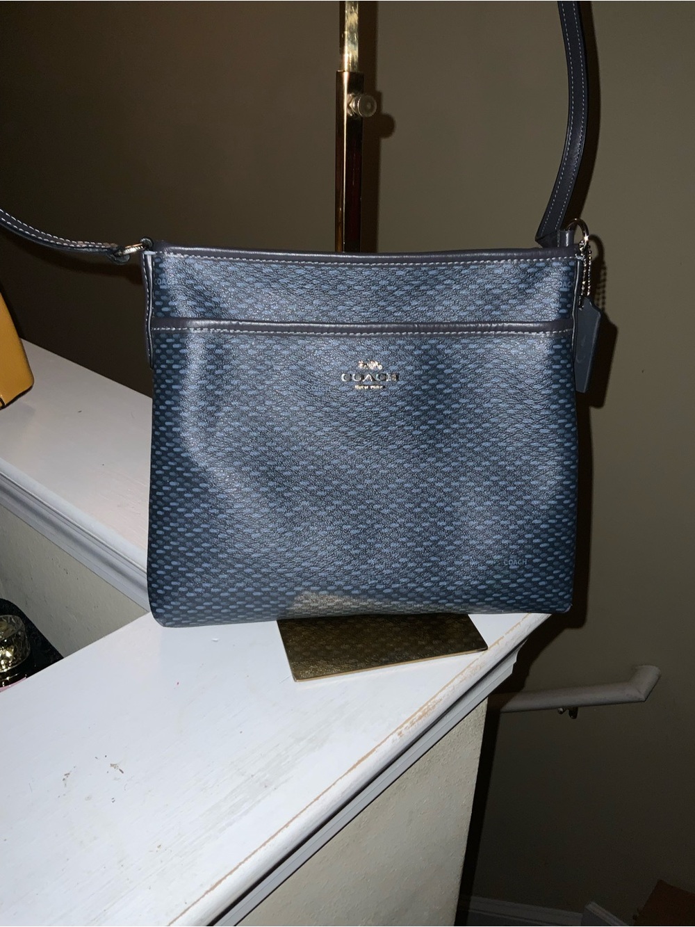 Coach Navy Blue Signature Messenger Bag